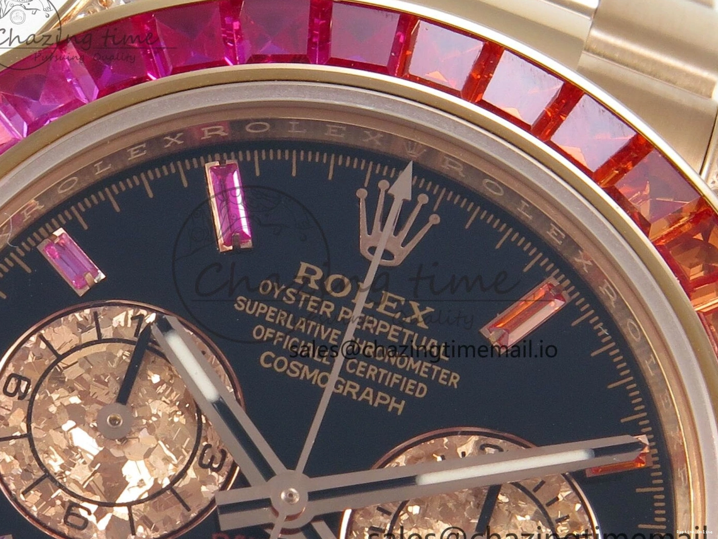 0203 FlexibleFit Daytona 116595 RBOW Rainbow IPKF Best Edition Black RG Dial on RG Bracelet DD 276